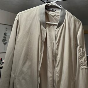 Zara Mens Gray Bomber Jacket Medium